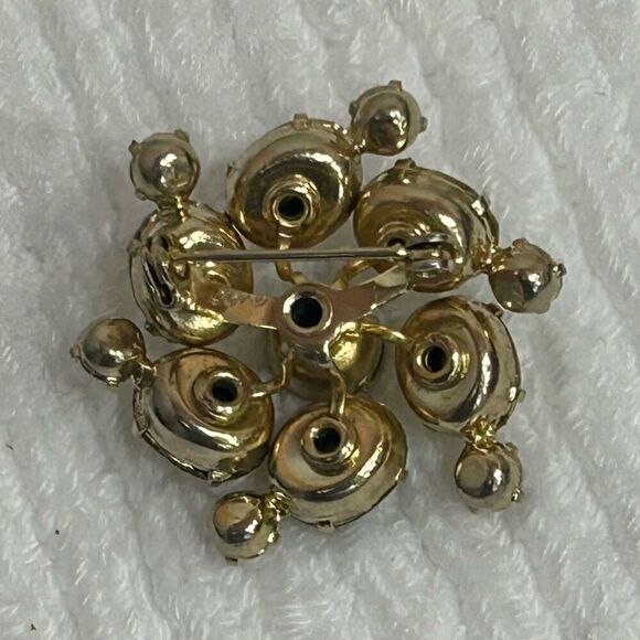 Vintage Coro Swirl Brooch Pin Women's OS Citrine Topaz Rhinestone 60s Signed - Picture 7 of 10